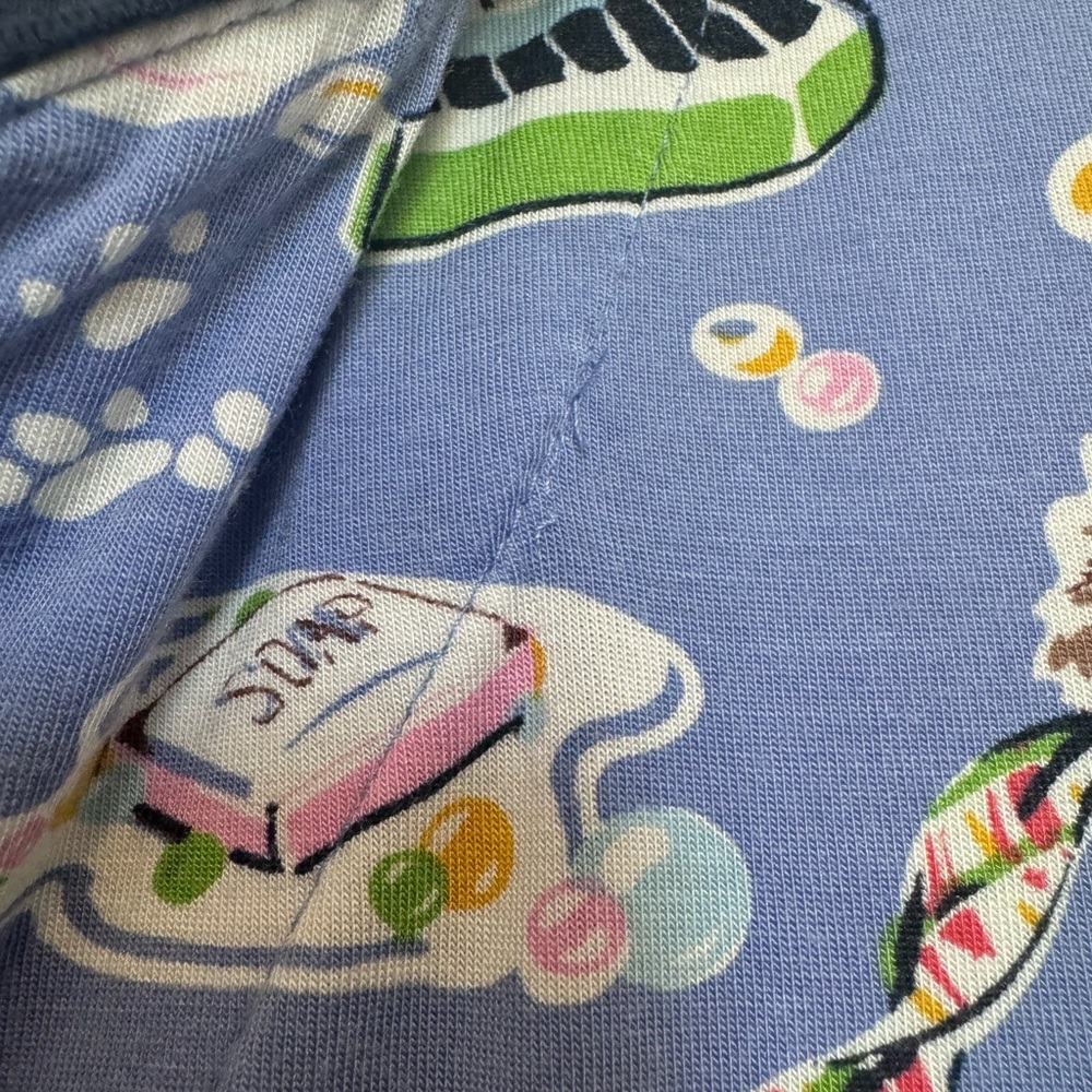Nick and Nora Pajama Top Dog Grooming Bubble Bath Button Down Size Small - Picture 8 of 10
